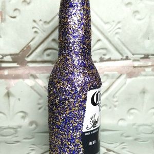 Empty Upscaled Glitter Corona Alcohol Bottle